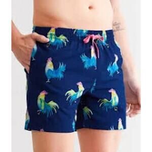 Chubbies Mens SMALL Fowl Plays Rooster 5.5" Inseam Swim Trunks Lined Shorts